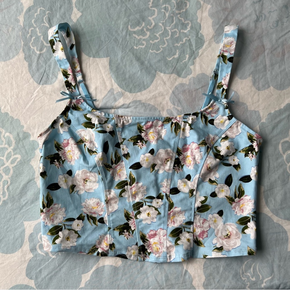 Victoria’s Secret floral blossom corset crop top